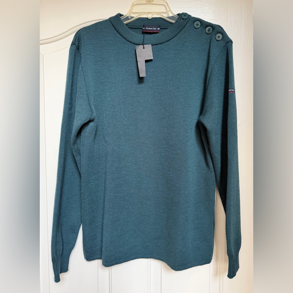 NWT Men’s Wool Pullover Armor Lux Crewneck, Size 4 (Medium), European Style